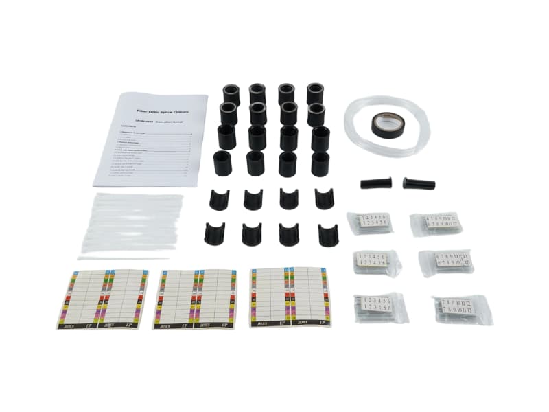 FAT Package Contents and Installation Accessories Fiber Access Terminal Package Contents including pole mount clamps, screws, and zip ties