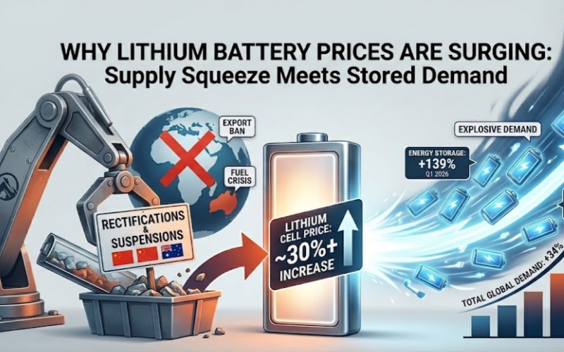 Perché i prezzi delle batterie al litio stanno aumentando vertiginosamente? La logica alla base del cambiamento di mercato previsto per il 2026.